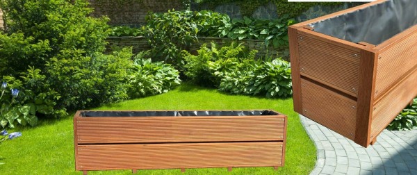 Blumenkasten Bangkirai / Garapa - fein geriffelt