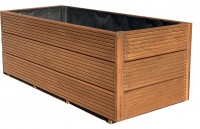 Blumenkasten Bangkirai / Garapa - grob geriffelt